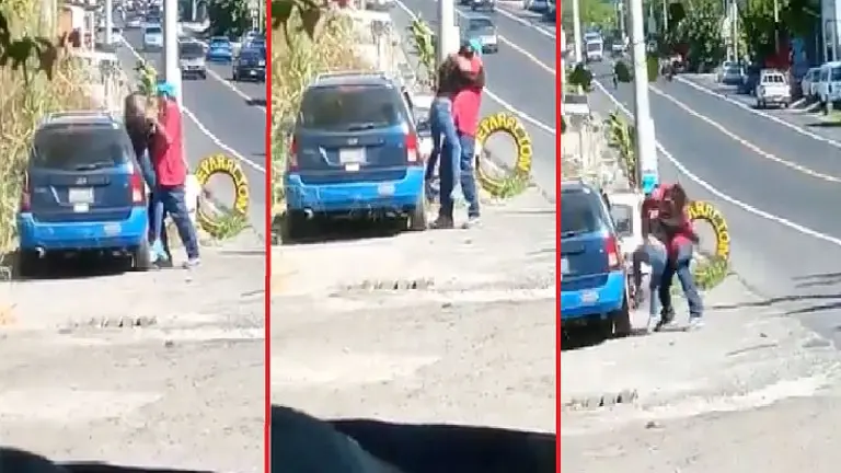 Agrediendo a una mujer en San Martín