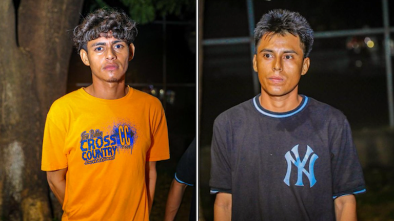 José Roberto Hernández Argueta de 22 años de edad, alias Tamarindo, y Mario Ernesto Martínez Bonilla, alias Negro, de 24 años, agrupaciones ilícitas