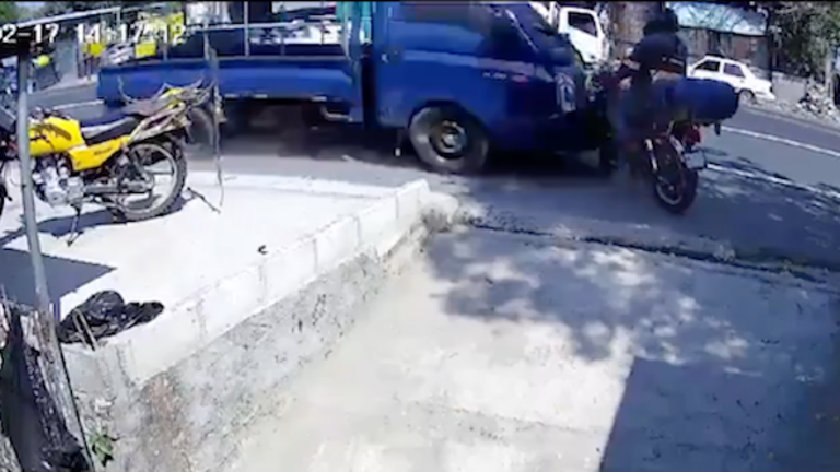 Motociclista arrollado por camión 18-02-2024