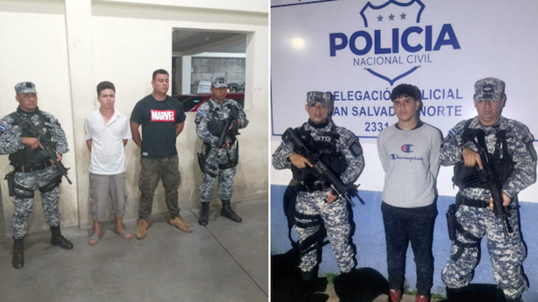 Javier Francisco Cruz Cárcamo, de 35 años, Christopher David Zavaleta Pleitez, de 18 años, Jonathan Alfredo Zavaleta Pleitez, de 23 años, homicidio agravado