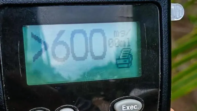 Douglas Alexander Jiménez, 600 grados de alcohol, conducción peligrosa