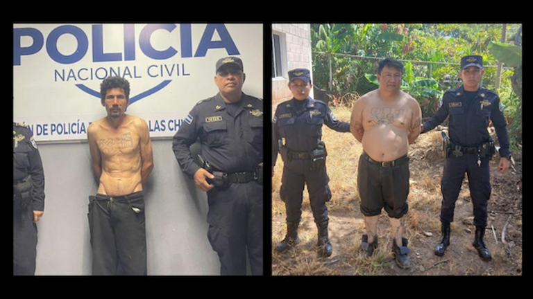 Manuel de Jesús Palma Chamul, alias Tres Pelos, 18-S, agupaciones ilícitas, y José Alirio Méndez Jiménez, alias Chino, MS-13, agrupaciones ilícitas