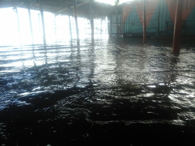 Playa el Majahual inundada