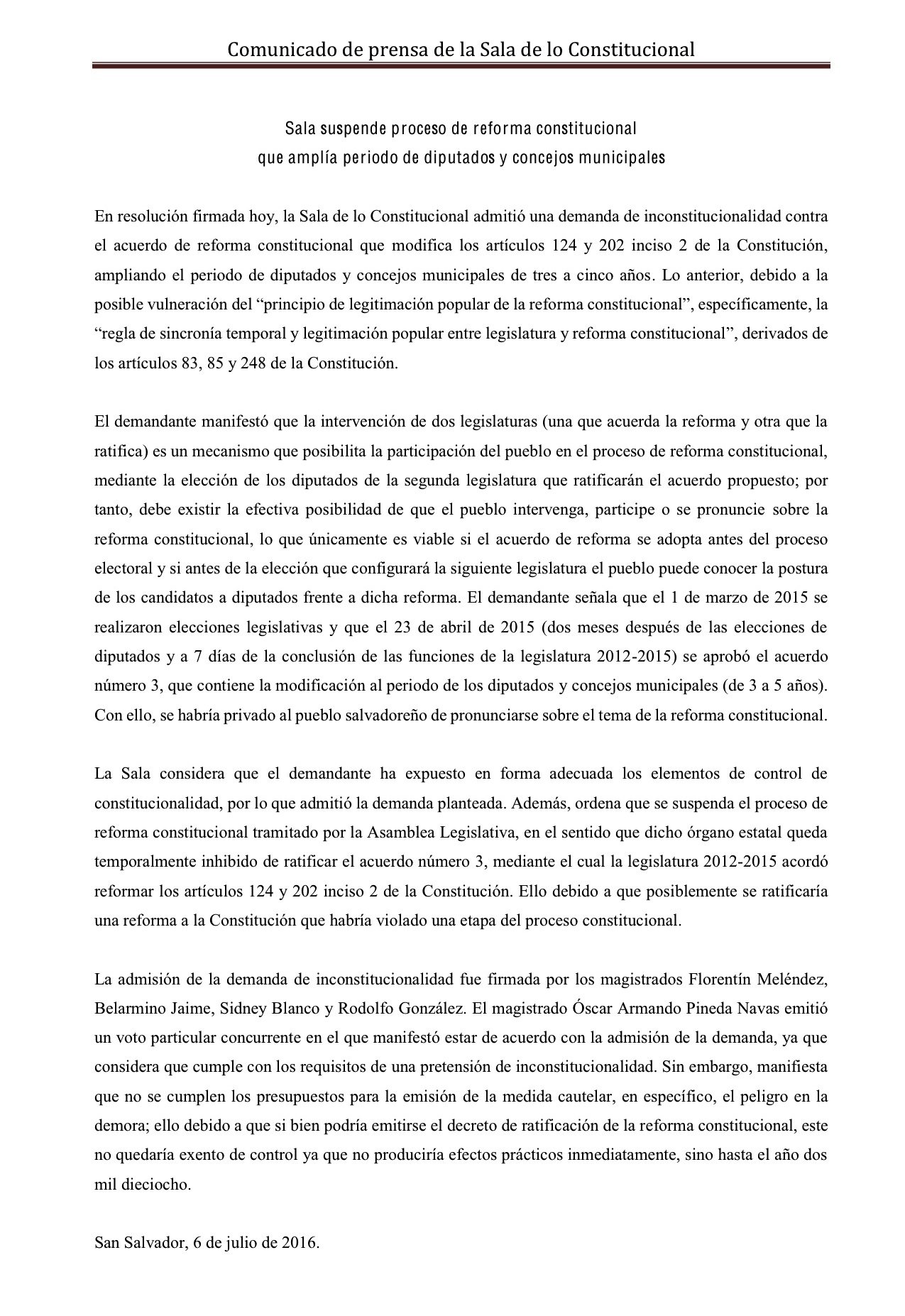comunicado