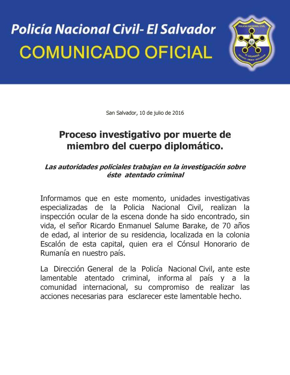 Comunicado PNC cónsul Rumania