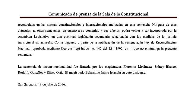 comunicado amnistía