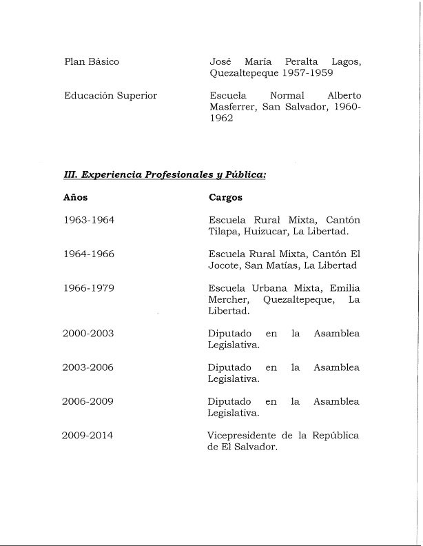 hoja de vida presidente 2