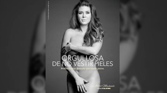 Alicia Machado en campaña para PETA.