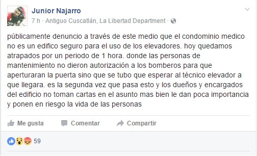 denuncia de elevador