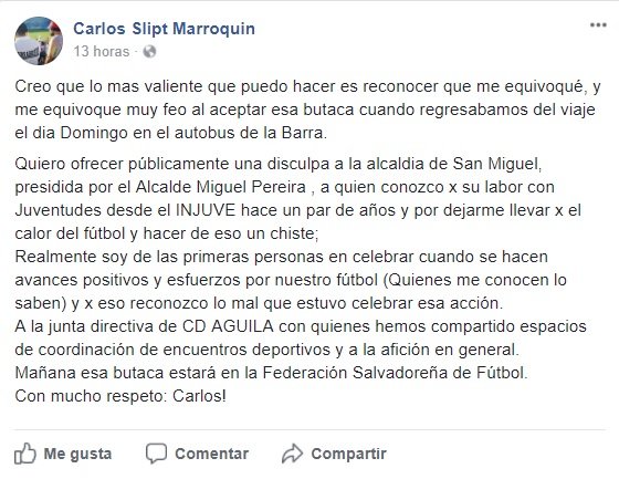 Comunicado de empleado alcaldía