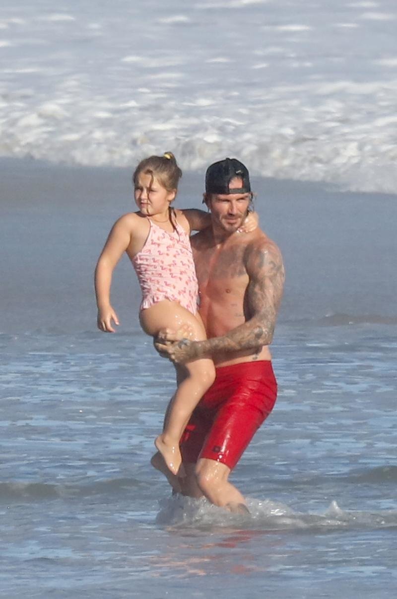 David Beckham con su hija Harper