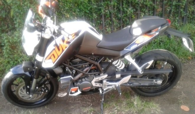 Moto incautada a Jorge Hernández