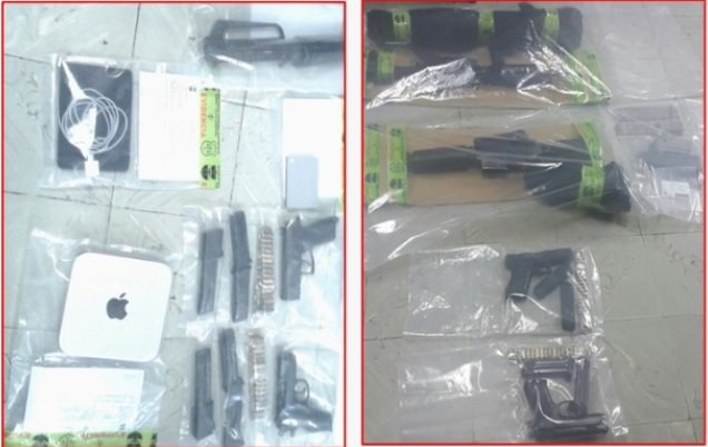 Armas incautadas a Jorge Hernández