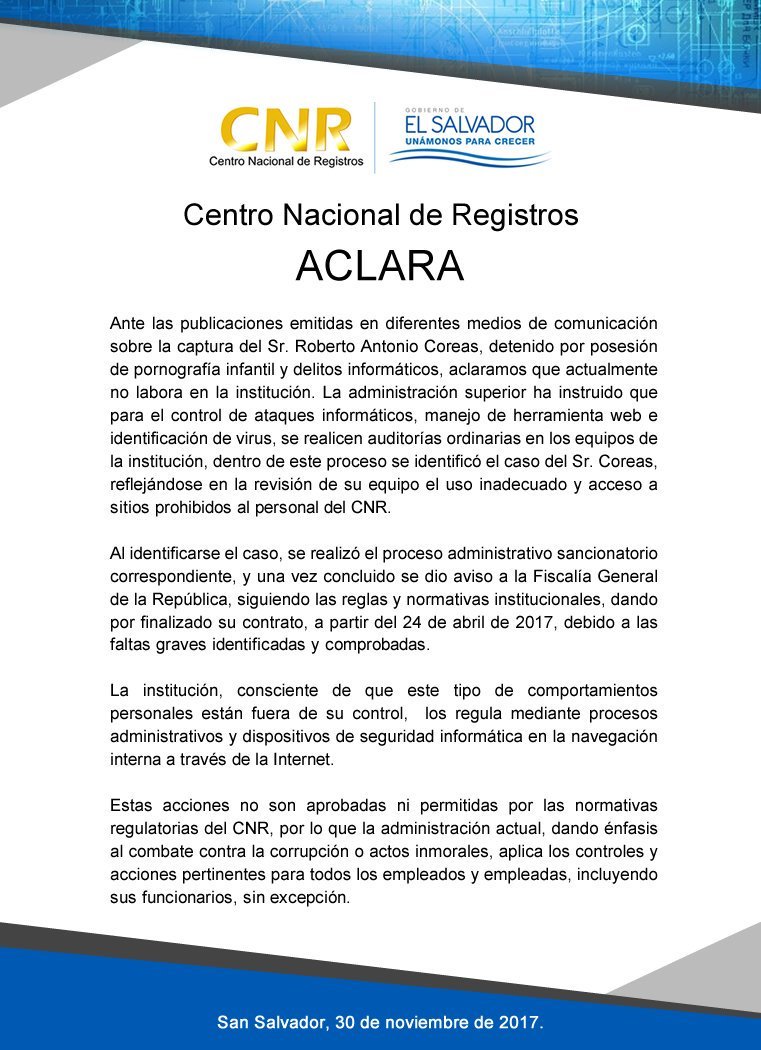 Comunicado del CNR