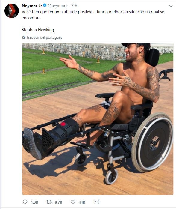 neymar silla de ruedas