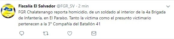 Tuit de la Fiscalía