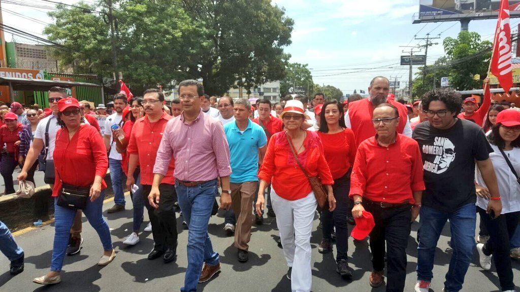 Hugo Martínez y Gerson Martínez en las marchas del 1 de Mayo