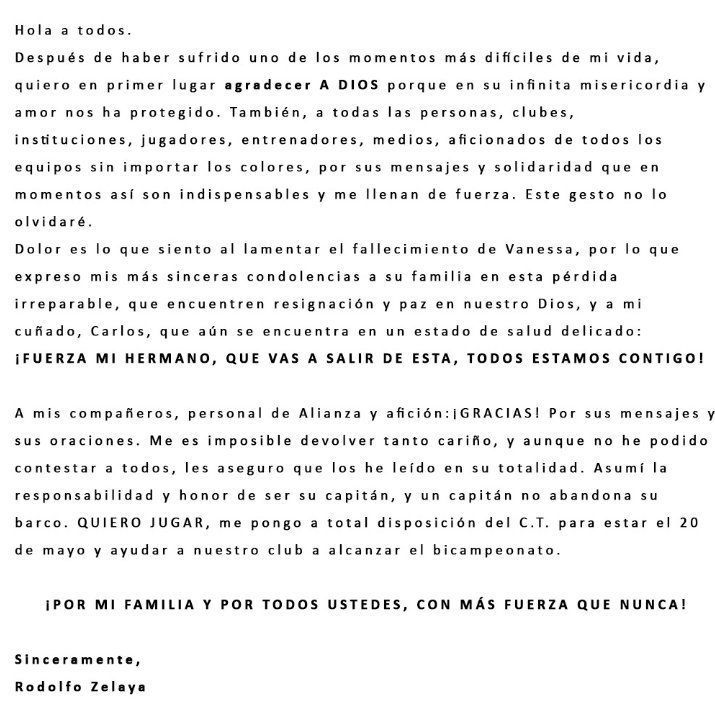 Comunicado de Zelaya