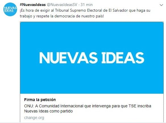 Nuevas Ideas solicita intervención