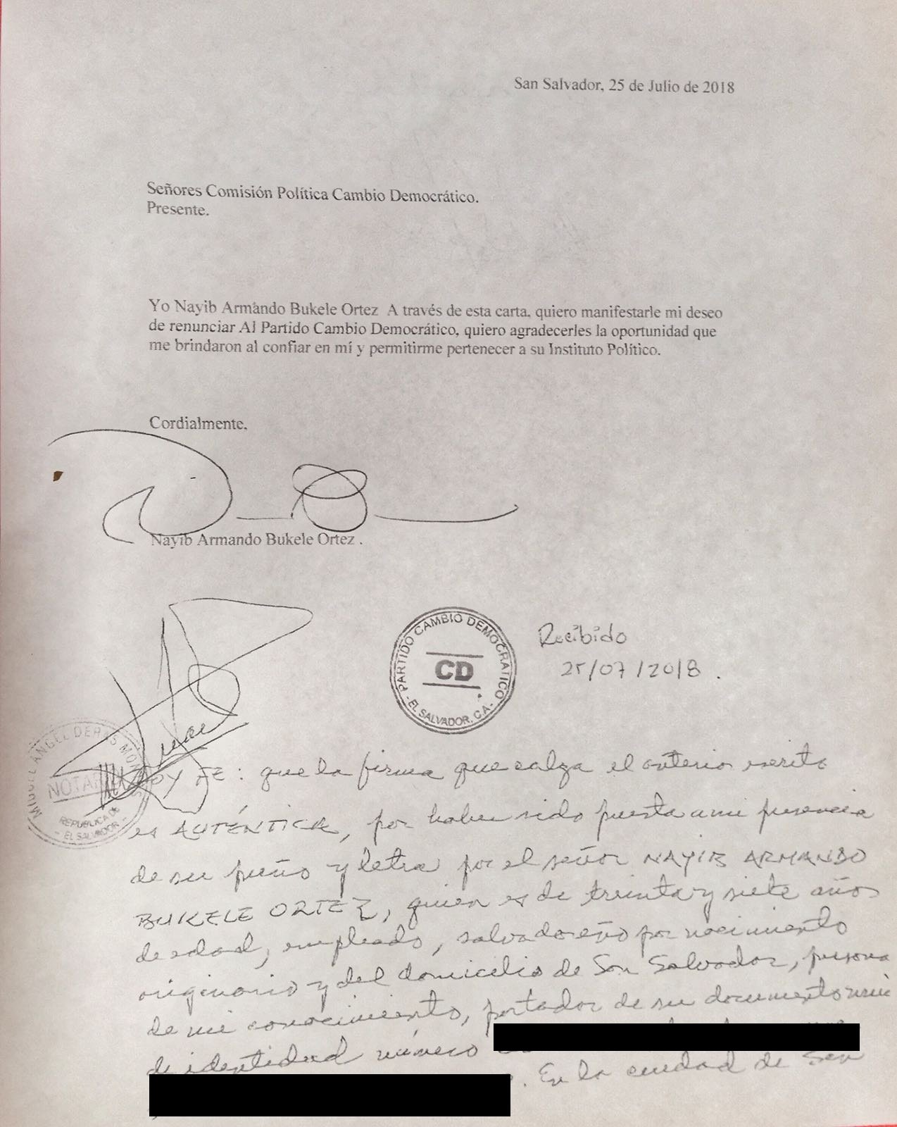 CARTA DE RENUNCIA DEL CD BUKEKE