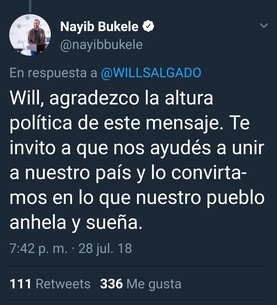 bukele contesta a Will