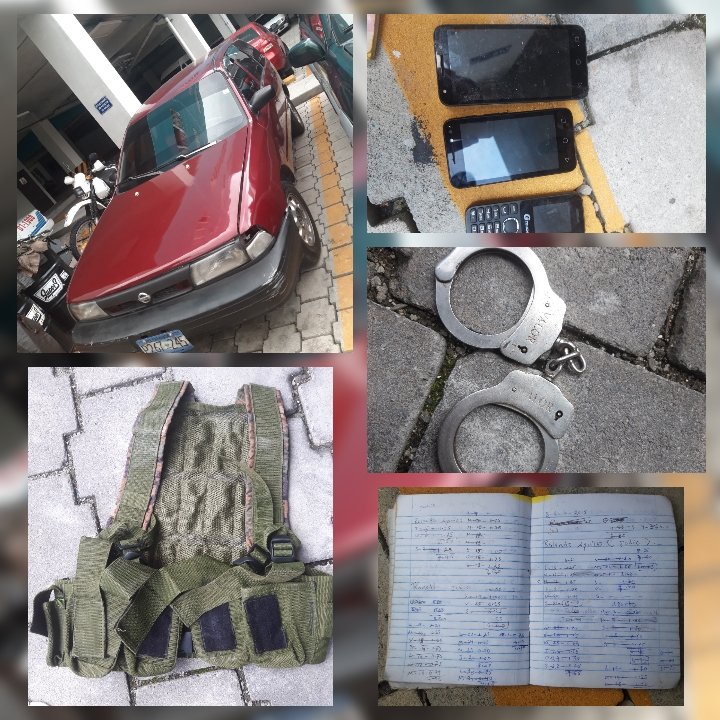 Pareja capturada con armas de guerra