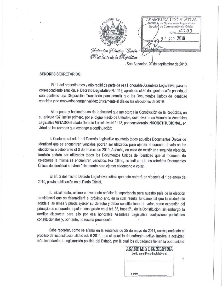 veto sobre duis