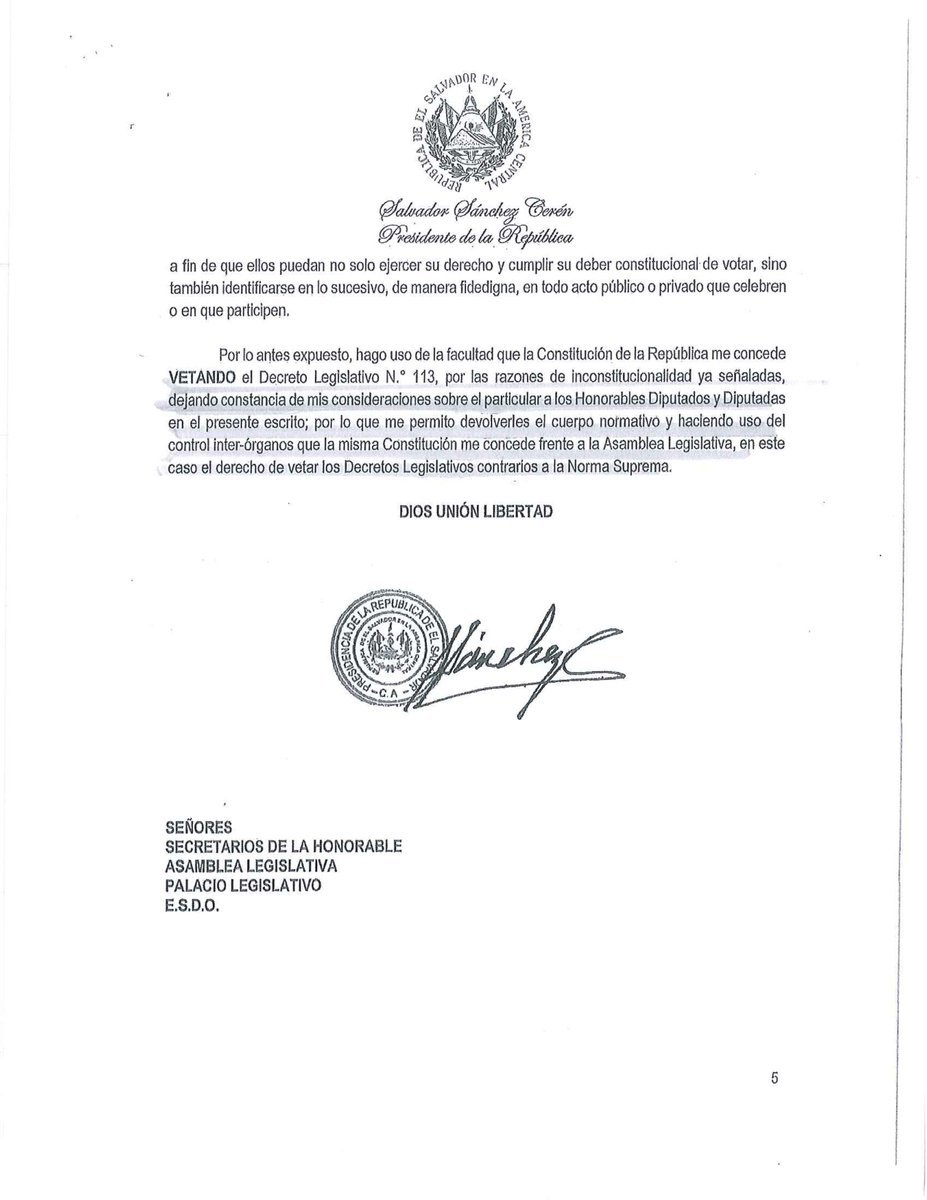 veto sobre duis