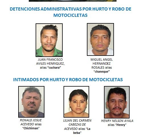 Banda robo y hurto de motos