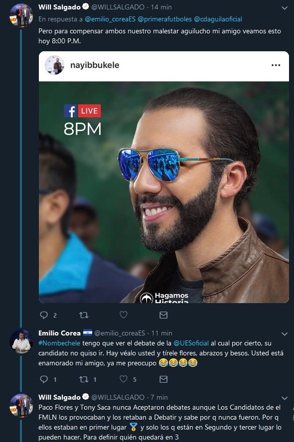 Tuits de respuesta Corea Salgado