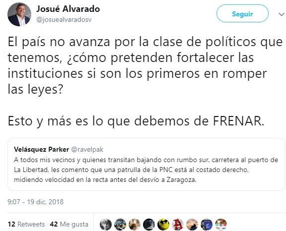 Alvarado critica a Parker