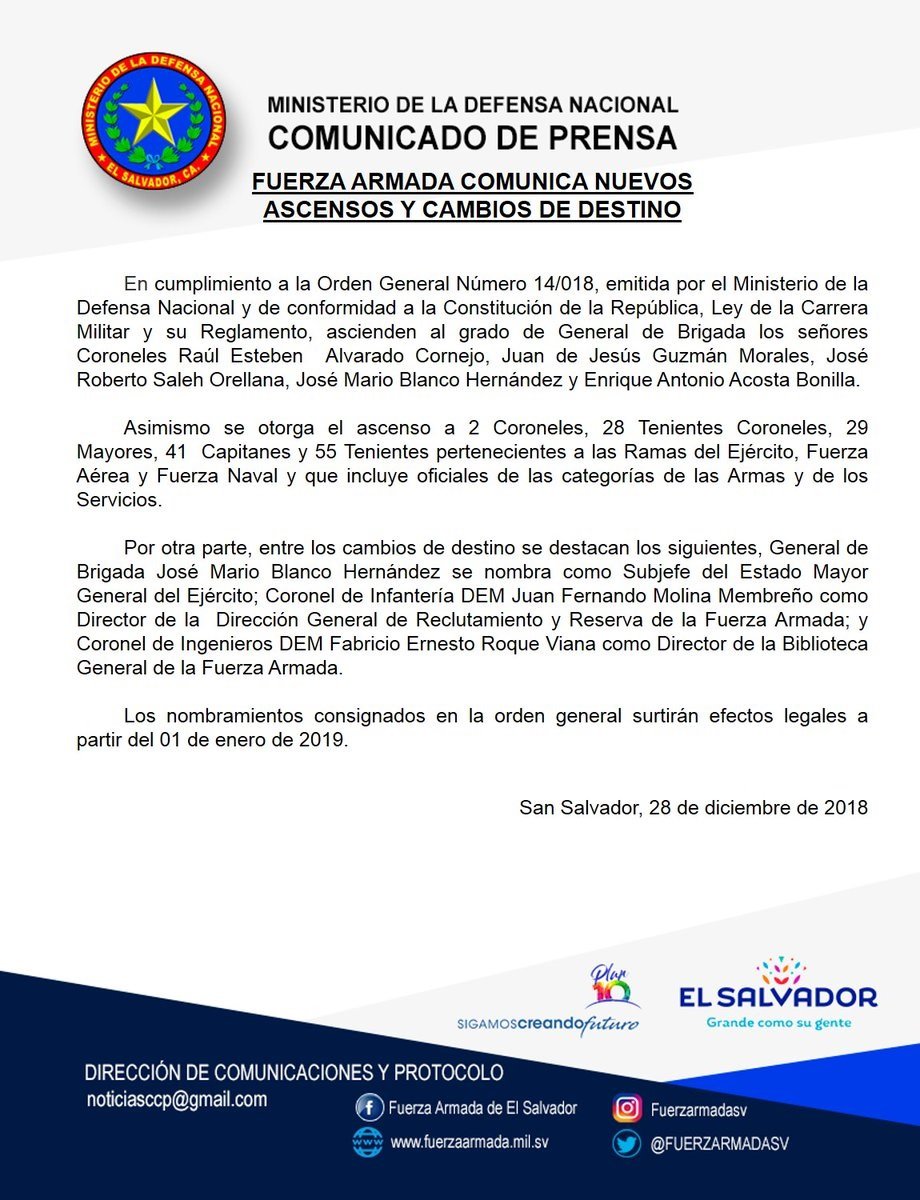 comunicado FUERZA ARMADA