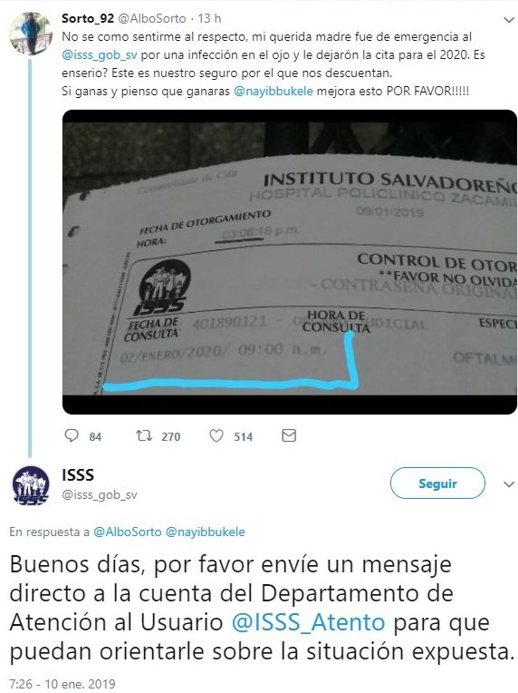 Respuesta a denuncia ISSS