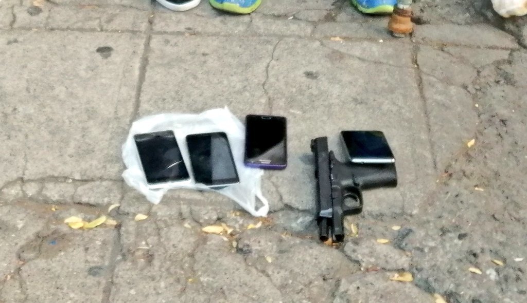 Objetos incautados a los ladrones