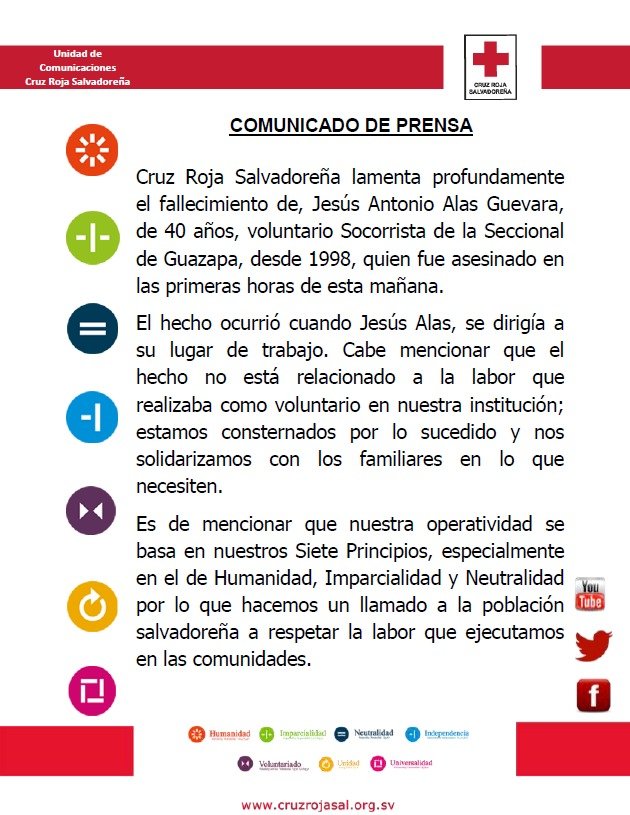 Comunicado de Cruz Roja