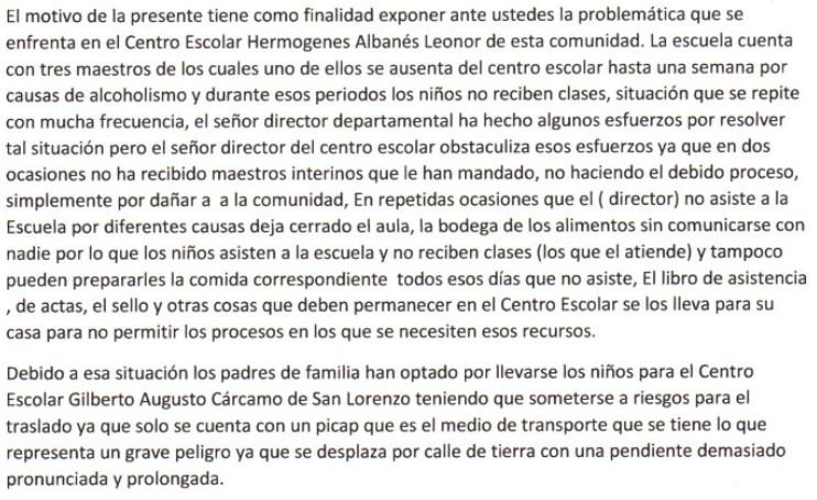 carta de padres de familia