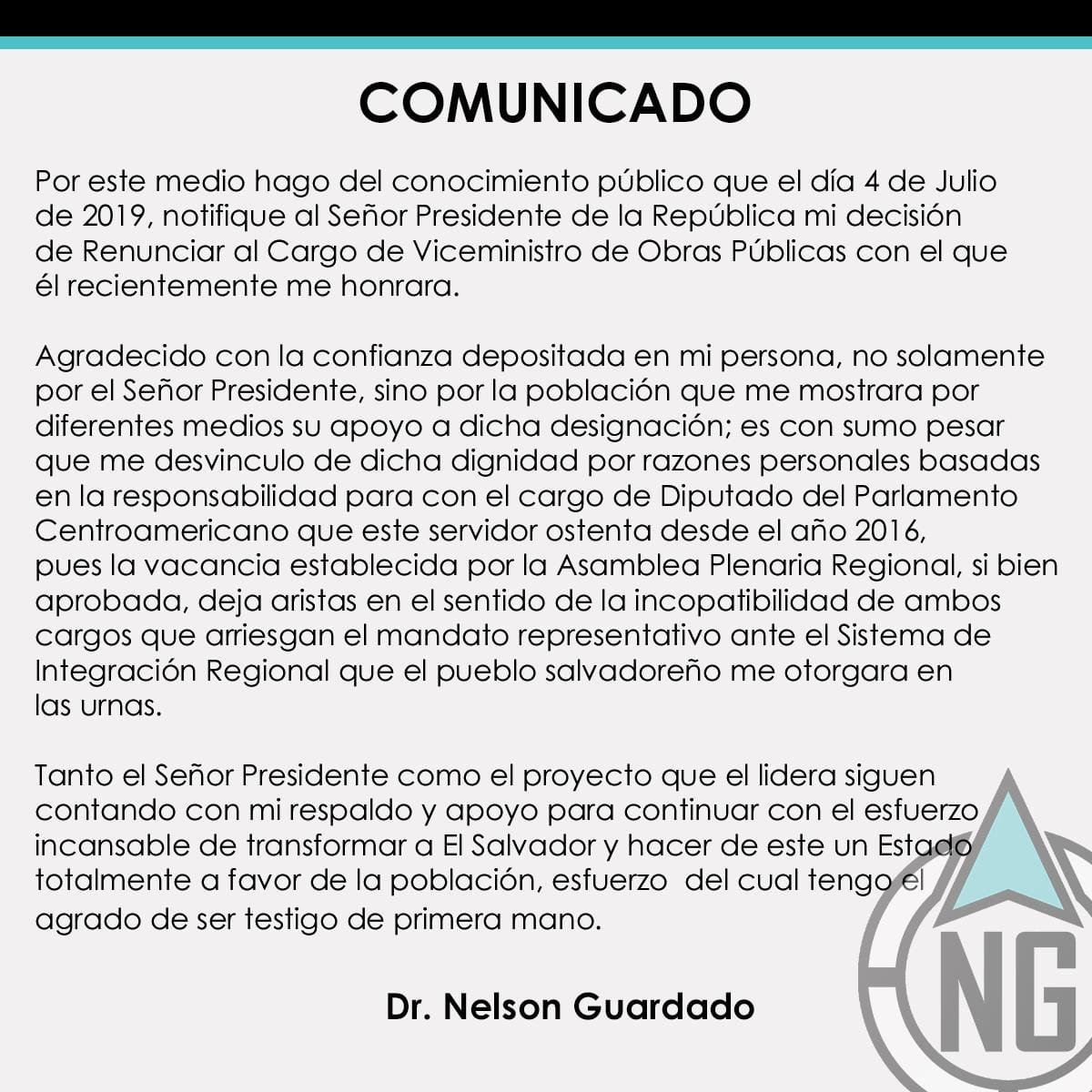 Nelson Guardado Renuncia Como Viceministro De Obras Públicas Nelson Guardado Renuncia Como Viceministro De Obras Públicas