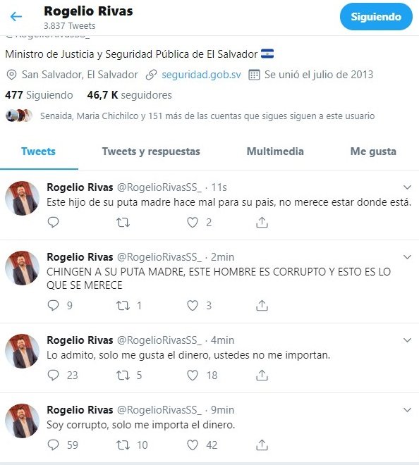 Captura de hack a Rogelio Rivas