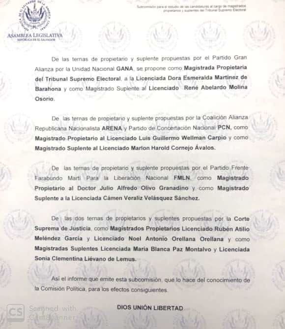 Dictamen de Magistrados