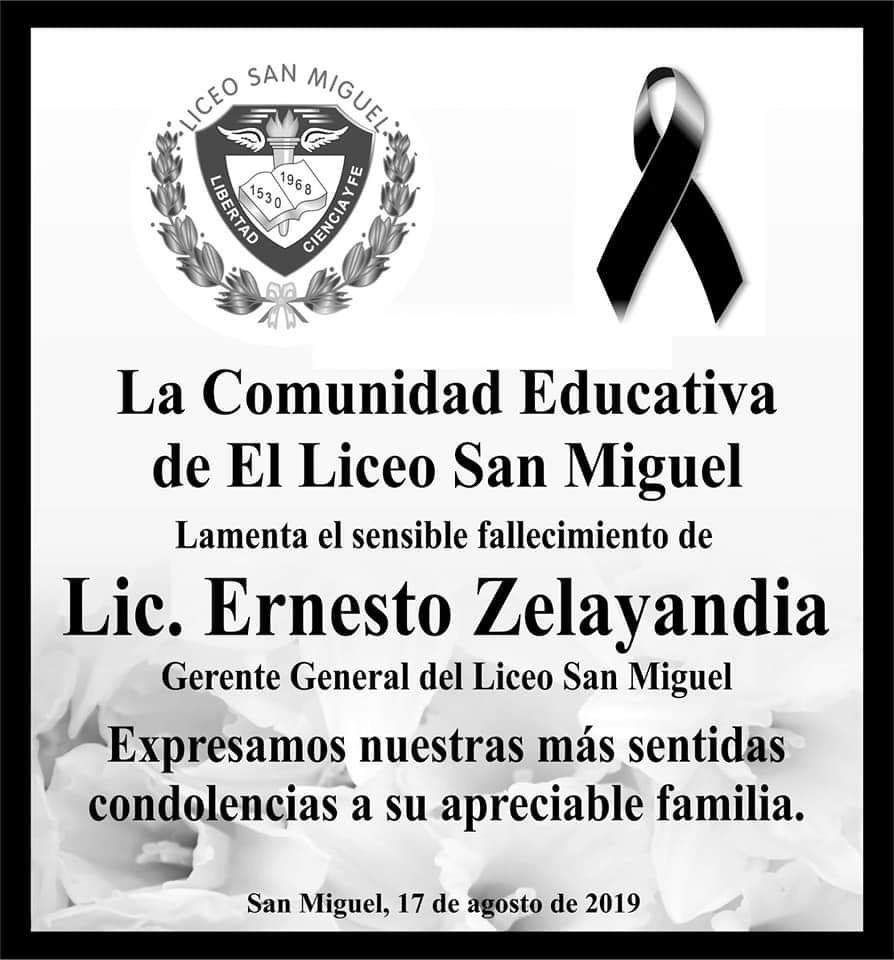 Esquela del Liceo San Miguel
