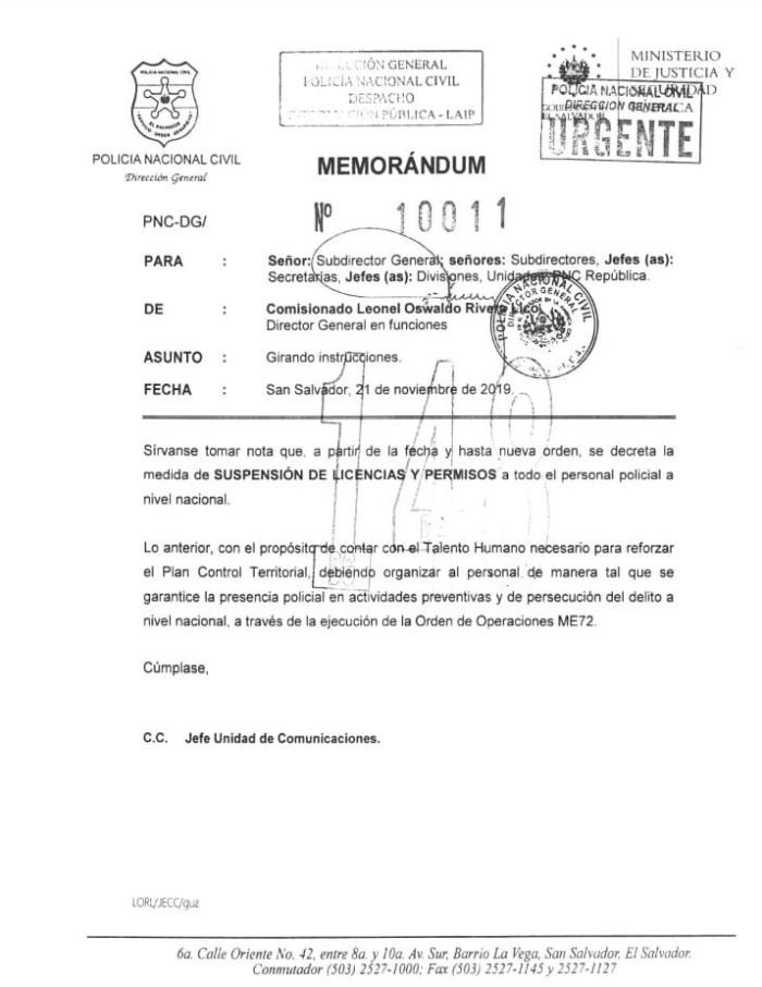 Memorándum Policial