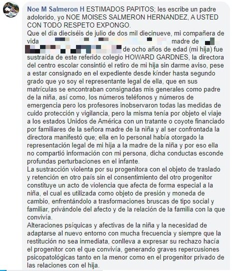 Denuncia de padre de familia