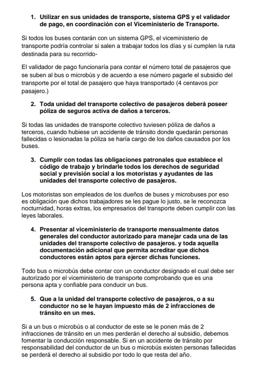 Requisitos de transporte