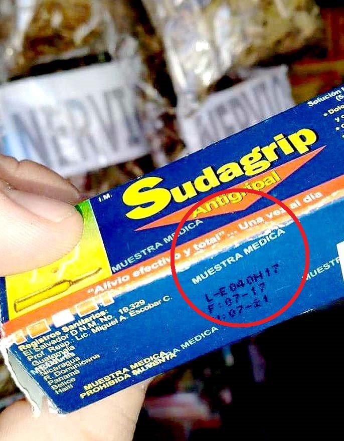 Medicamentos falsificados encontrados en Sensuntepeque 2