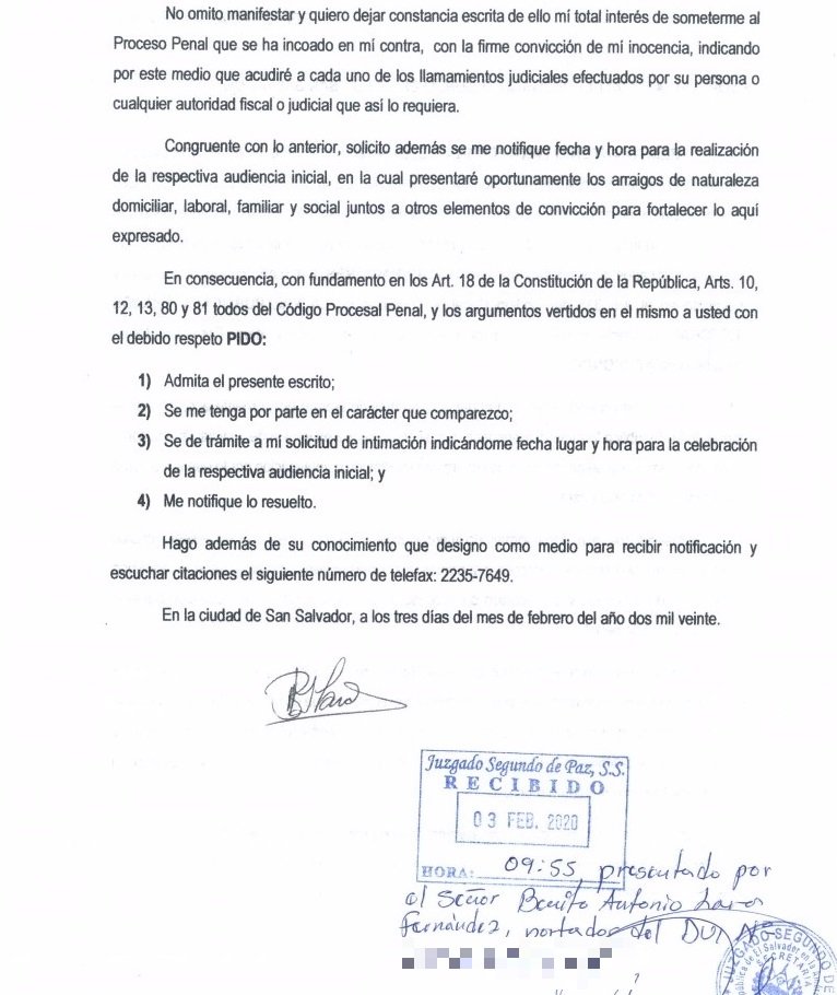 Benito Lara escrito tribunales 2