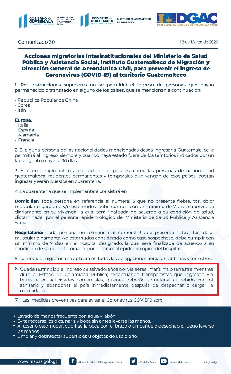Comunicado Guatemala