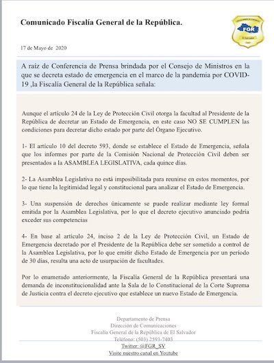 COMUNICADO FISCALIA- 17 MAYO 2020
