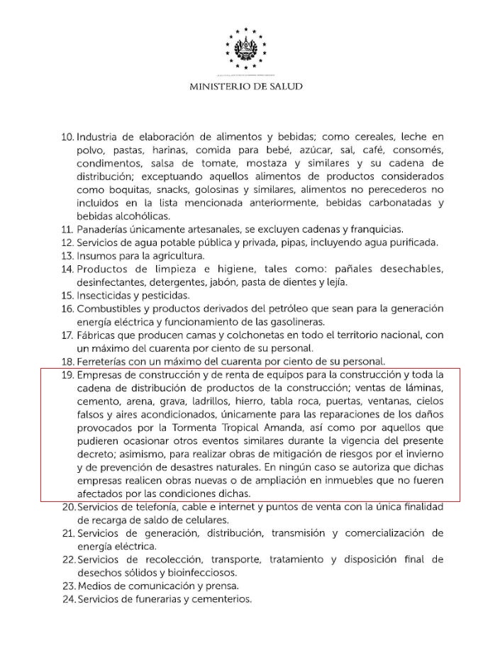 Dectero 29 actividades comerciales que se permiten 2