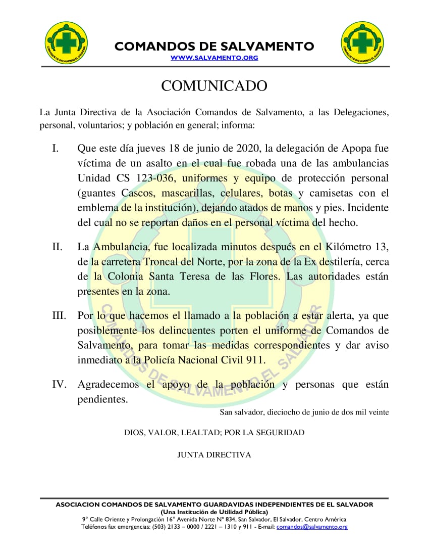 Comunicado de Comandos