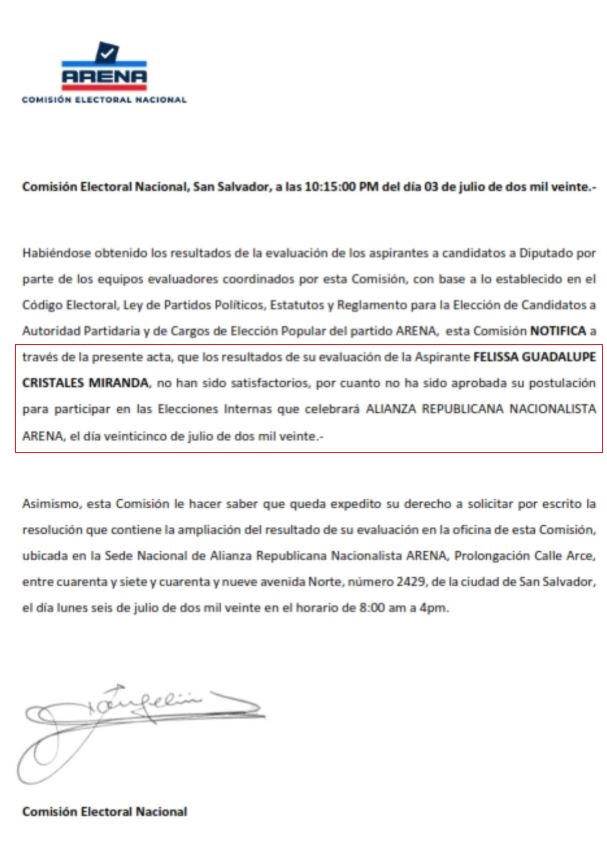 Comisión Electoral Nacional de ARENA